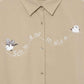 Drawstring Cropped Long Sleeve Shirt (Shimaenaga)