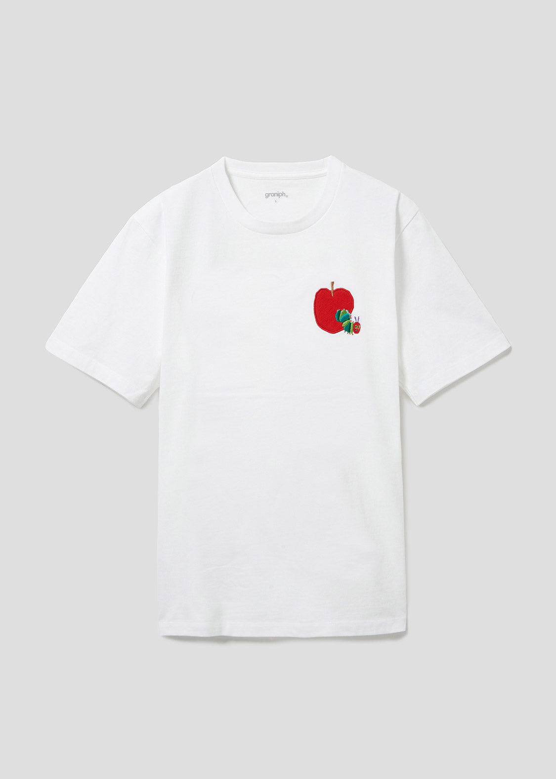 Eric Carle_Red Apple Embroidery White – Via Artists