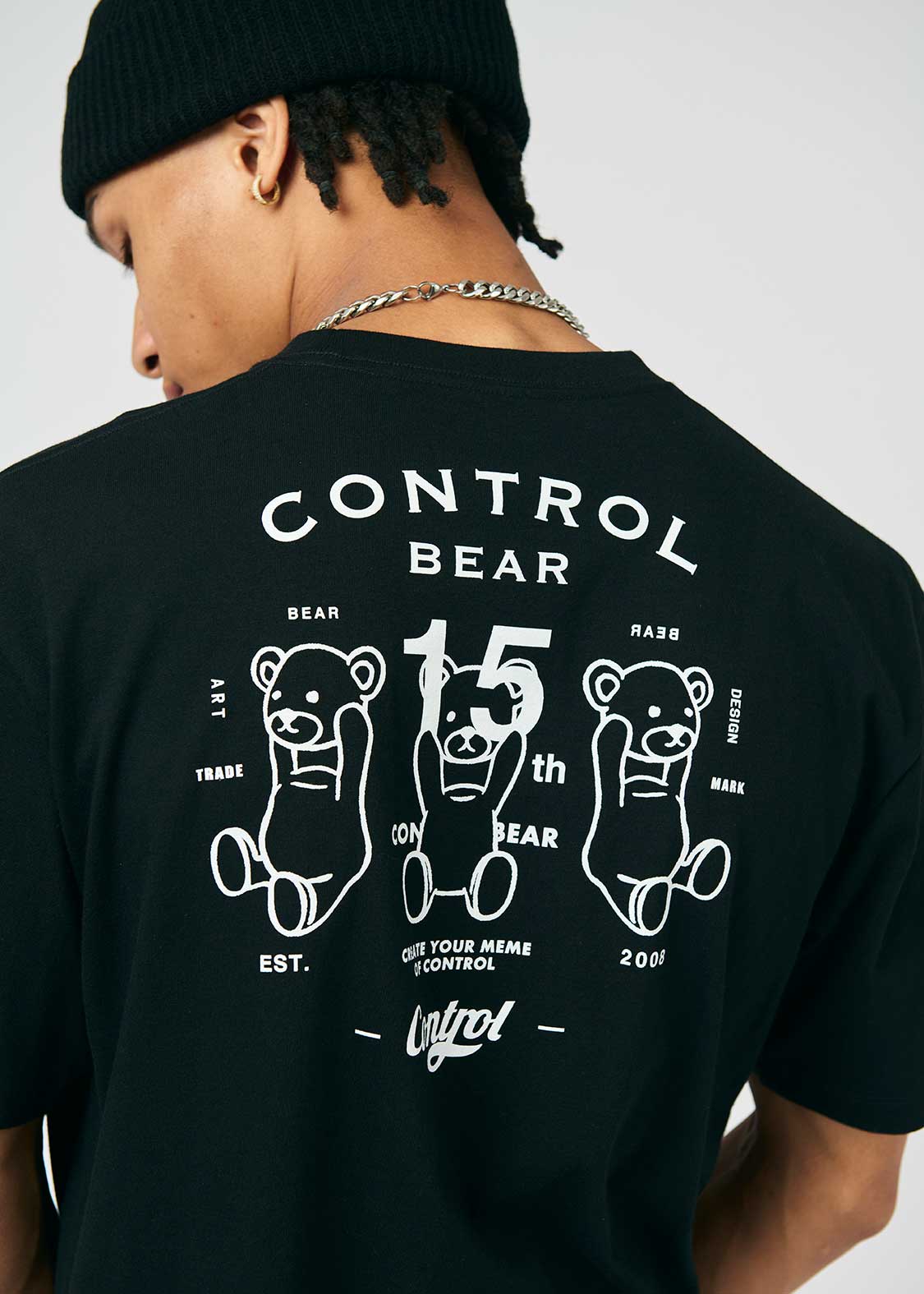 Control Bear 15th Anniversary Black Tshirt